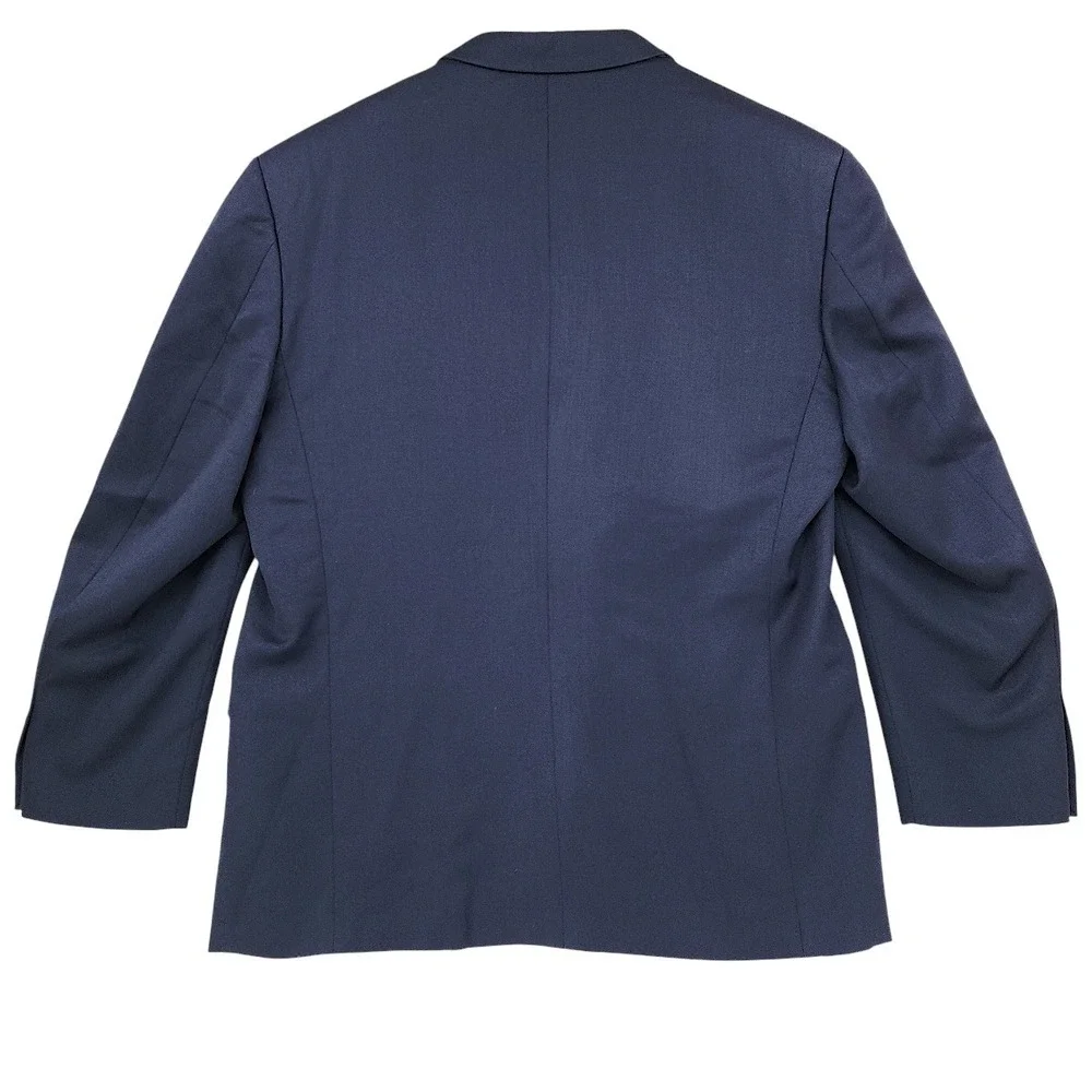 Jones New York Suit 46R Mens Navy Blue Wool 2 Piece Pleated Cuffed Professional‎